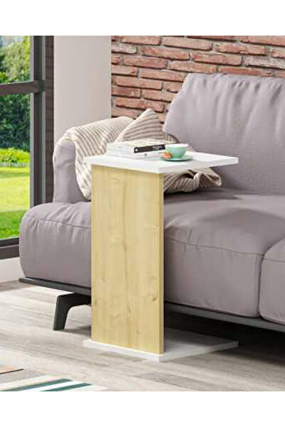 Aura Mia Store Side table type C, White, 35×35×63.6 cm