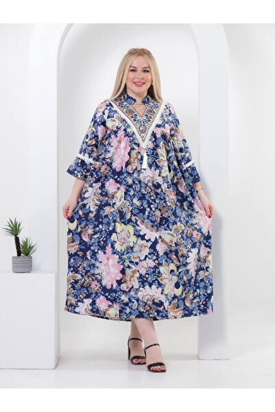 AFandina Exclusive floral midi jalabiya with a modern design