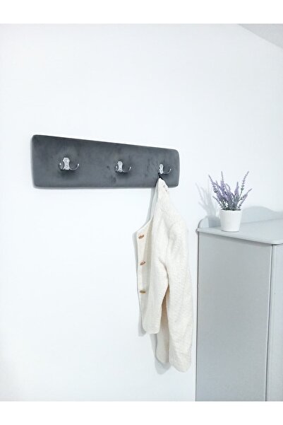 basero Basero upholstered coat rack, grey velvet, 15 x 60 cm