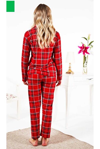 Estiva New Year Themed Red Ecocoe Pattern Suede Pajama Set