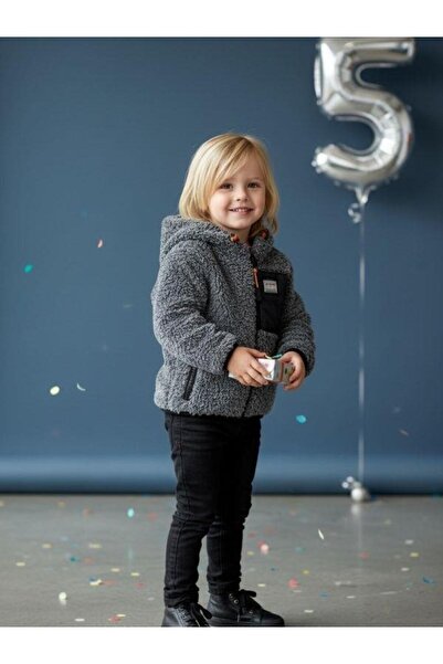 Zekids Boy's Zippered Plush Coat