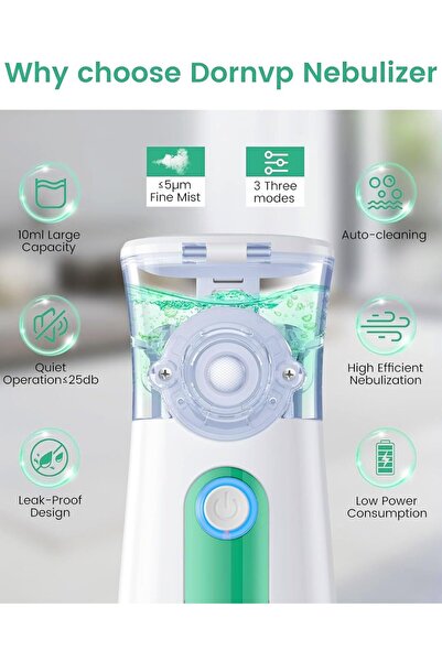 SCIENISH Automatic Handheld Mesh Inhaler Nebulizer for Adults and Children (Green)