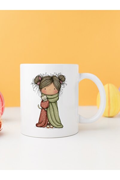 IŞILAY PROMOSYON فتاة غريبة مع قطة كوب بارداك موديل 15