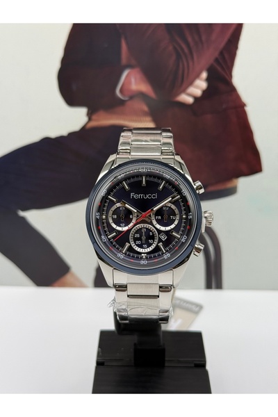 Ferrucci Silver Sports Men's Watch Waterproof with 2 Years Warranty