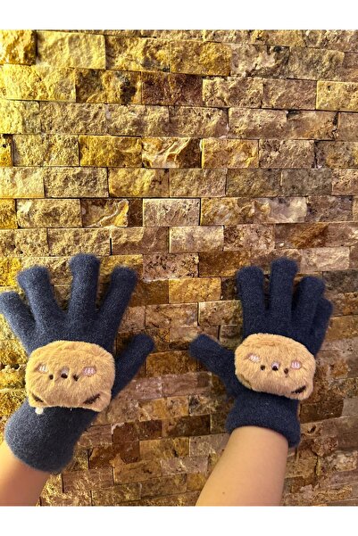 sema aksesuar قفازات شتوية للأطفال من عمر 2 إلى 8 سنوات مع شكل دمية دب