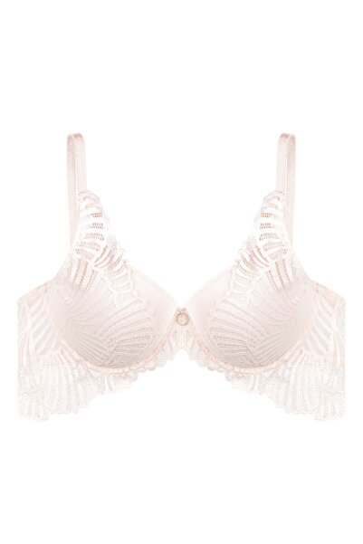 ESOTIQ Push-Up Bra Unerwired Padded Reinforced with Floral Lace & Golden Pendant | Inspire