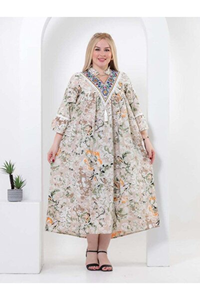AFandina Exclusive floral midi jalabiya with a modern design