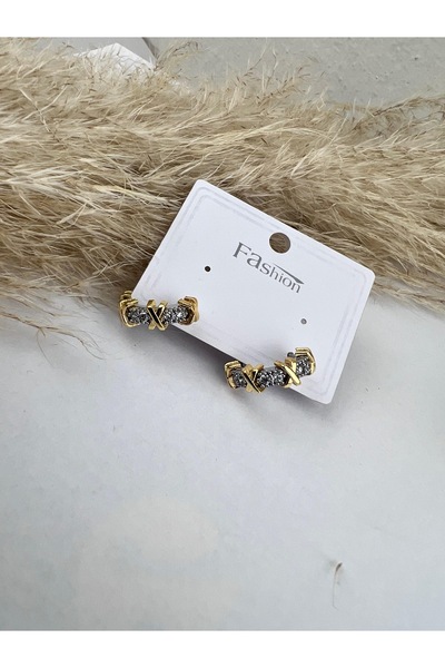 VELİT VOLA Xoxo Model Women's Earrings Double Color