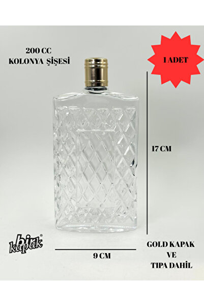 BİR KAPAK Plastik & Ambalaj 200 CC CAM İTALYAN KOLONYA ŞİŞESİ