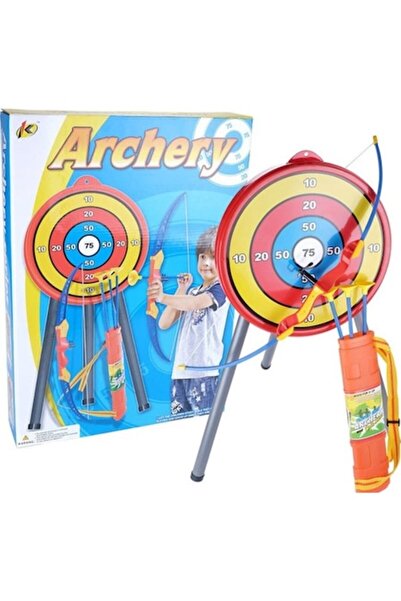 Ata Archery Arc de joacă pentru copii cu țintă și 3 săgeți cu ventuză 35x7x49 cm