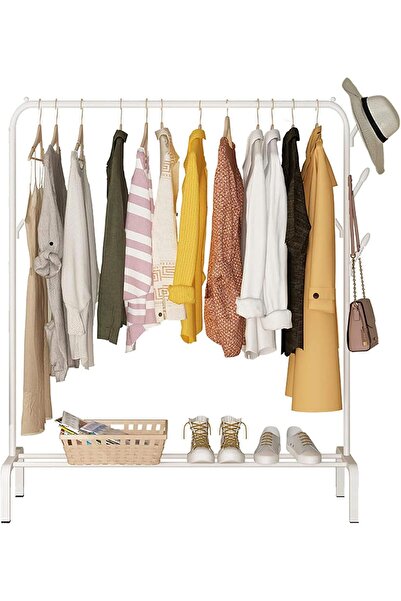 Monoptilon رف ملابس مع رف تخزين سفلي، حامل ملابس للحقائب/القبعات/الندبة