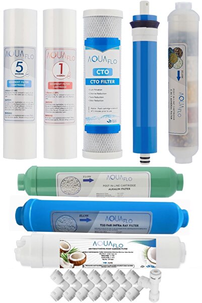 AQUAFLO Açık Kasa Su Arıtma Cihazı 12 Filtre Seti Standart Membran Set