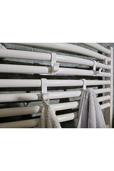 IMALDI PRO Set de 4 cârlige pentru prosoape de calorifer, plastic alb imprimat 3D, 22 mm