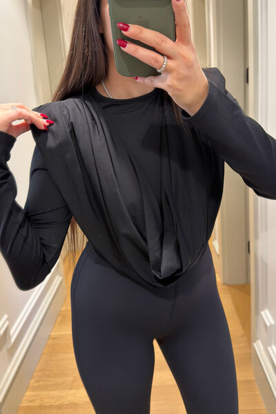 MAGARDE Degaje Collar Shoulder Shoulder Pad Piece Blouse - Black