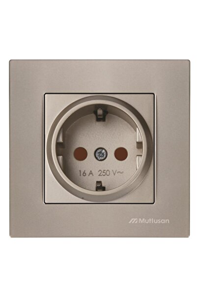 Mutlusan Topraklı Priz Çocuk Korumalı Rita Metalik Titanyum 2200 605 0283 (Çe...