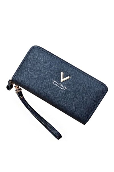 OEM Portofel de damă, piele ecologică, două fermoare, 18 compartimente, curea...