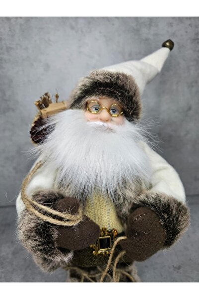 IRILIS Decorative Santa Claus 30 cm – Rustic Christmas Ornament with Lamp, Festive Figurine