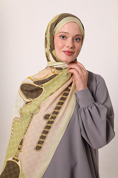 LuvenSara Şal de mătase cu model de lanţuri