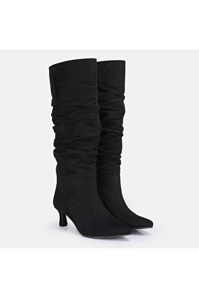 37Numara BÜYÜK NUMARA KADIN SÜET ÇİZME 41-42-43-44-SİYAH SÜET