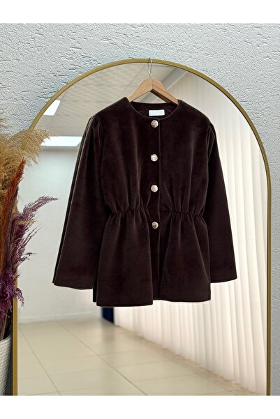 MİHRA STORE Fatiana Beli Sıkkımlı Fox Ceket-Bn4549 Aci Kahve