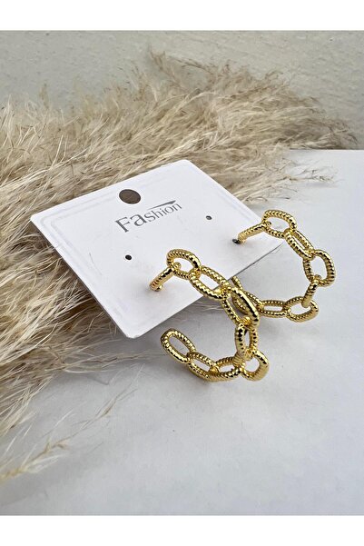 VELİT VOLA Chain Model Women's Gold Earrings