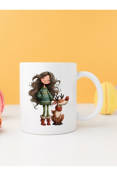 IŞILAY PROMOSYON كوب على شكل غزال لعيد الميلاد للفتيات موديل 6