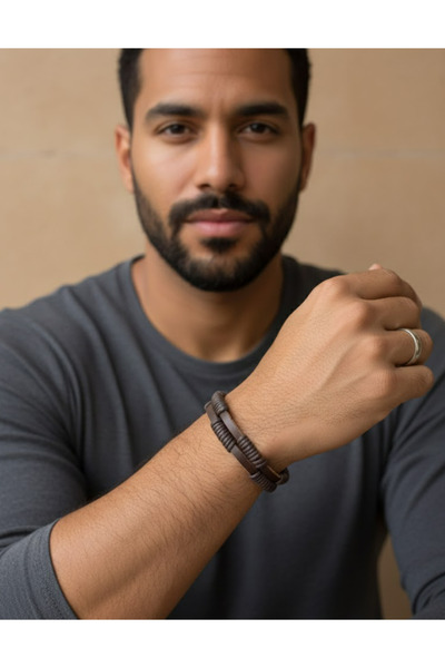 set.up Adjustable Men's Leather Bracelet Models Ten-Pack Set