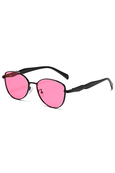 OEM Sunglasses, UV400 protection, pink cat-eye lenses, black metal frame, adj...
