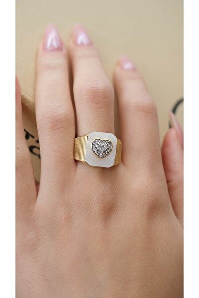 Jerie Heart Zircon Stone Detail Adjustable Ring