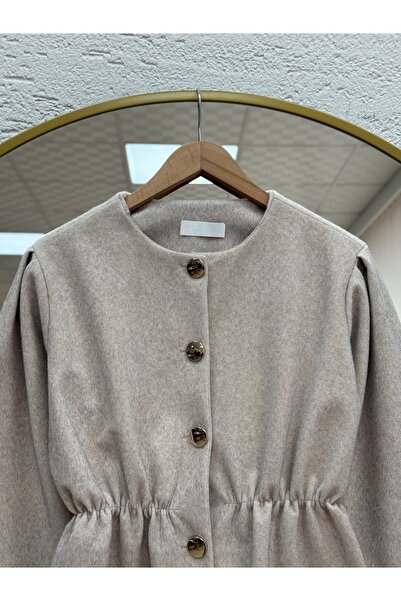 MİHRA STORE Fatiana Buy Sıkmalı Fox Jacket-Bn4549 Stone