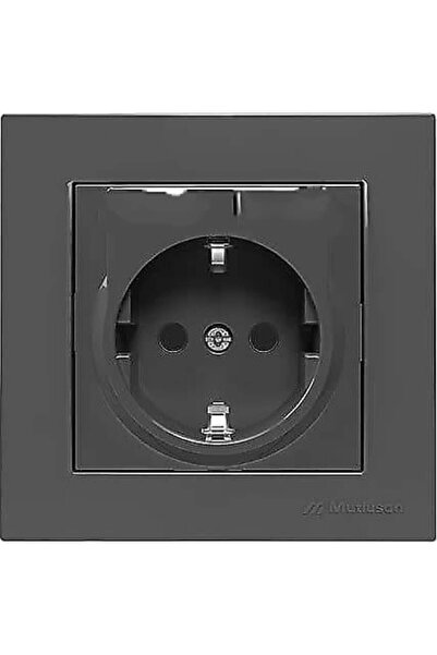 Mutlusan TOPRAKLI PRİZ ÇOCUK KORUMALI RİTA ANTRASİT