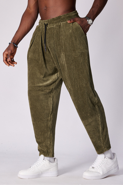 Superbluemexico Unisex Khaki Velvet Trousers