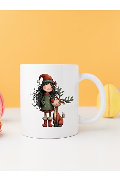 IŞILAY PROMOSYON كوب على شكل غزال لعيد الميلاد للفتيات موديل 4