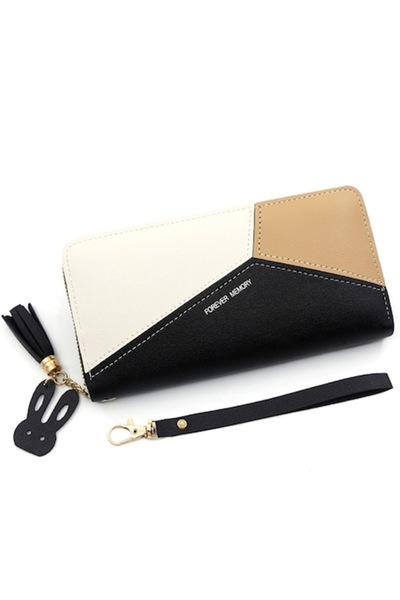 OEM Women's wallet, faux leather, two zippers, multiple compartments, with st...