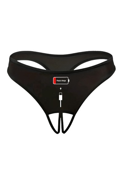 Lingerie and Fashion Style Black thong