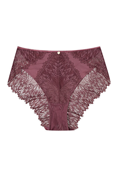 ESOTIQ Chiloți eleganți pentru femei cu talie înaltă, cu detalii florale din dantelă și pandantiv | Ofiel