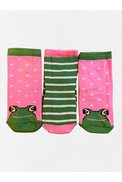 Fil Kids جوارب شتوية للفتيات الصغيرات من القماش القطني 3 قطع باللون الوردي وا...