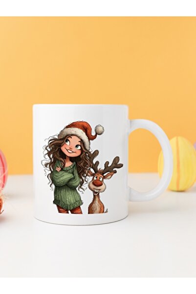 IŞILAY PROMOSYON كوب على شكل غزال لعيد الميلاد للفتيات موديل 23