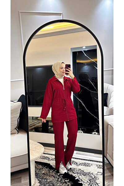 moda paketi Hijab Waffle Set | Zippered and Lace-Up Model