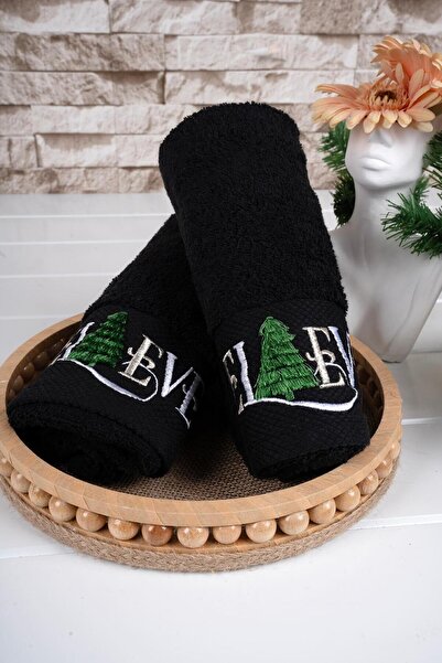 Baveno 100% Cotton Double 40X70 cm Christmas Embroidered Towel/Towel Set