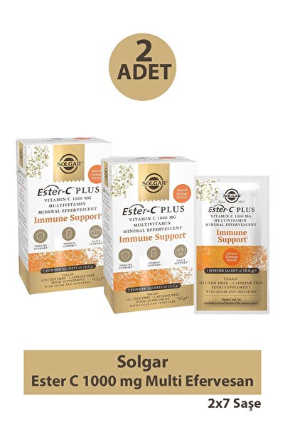 Solgar Ester C 1000 mg Multi Efervesan 7 Saşe 2 Adet