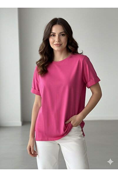 medish Basic Bisiklet Yaka Yanları Yırtmaçlı Oversize Tişört