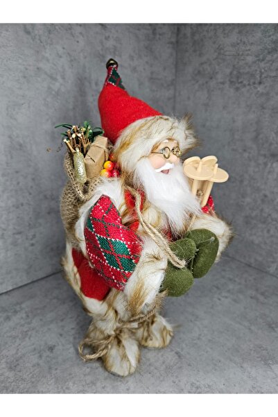 IRILIS Decorative Santa Claus 30 cm – Christmas Figurine with Sleigh, Festive Ornament for the Holidays