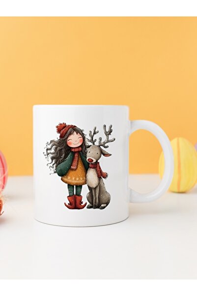 IŞILAY PROMOSYON كوب على شكل غزال لعيد الميلاد للفتيات موديل 14