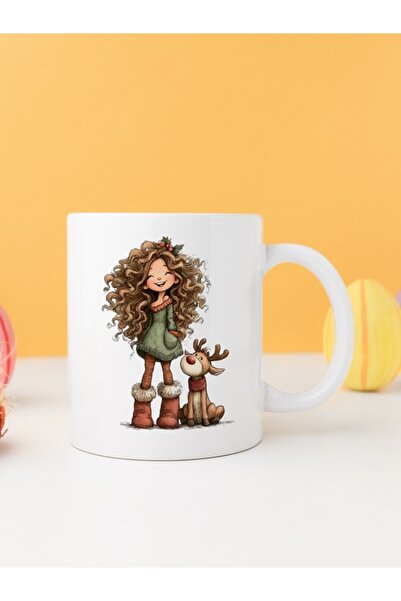 IŞILAY PROMOSYON كوب على شكل غزال لعيد الميلاد للفتيات موديل 3