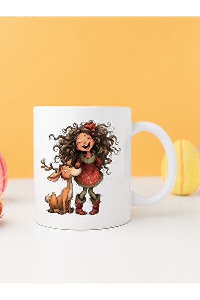 IŞILAY PROMOSYON كوب على شكل غزال لعيد الميلاد للفتيات موديل 28