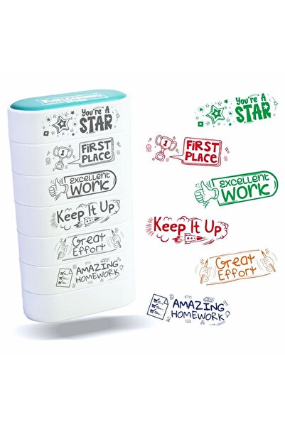 Fun Learning Store طوابع تحفيزية لمعلمي اللغة الإنجليزية | مجموعة من 6 قطع - ...