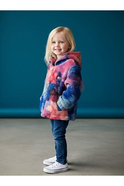 Zekids Girl's Colorful Hooded Plush Coat