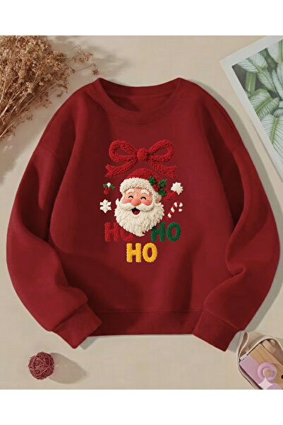 Touz Moda Christmas Design 3 Thread Thick Young Crew Neck Sweatshirt