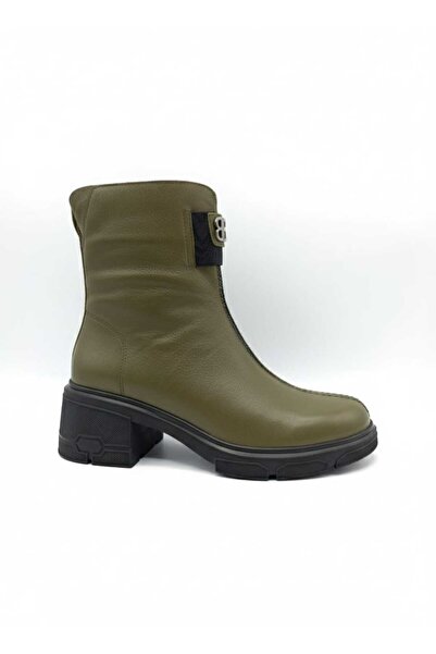 nostra shoes Victoria Siyah Deri Termo Taban Sıcak Astarlı Bot (5.5 cm
